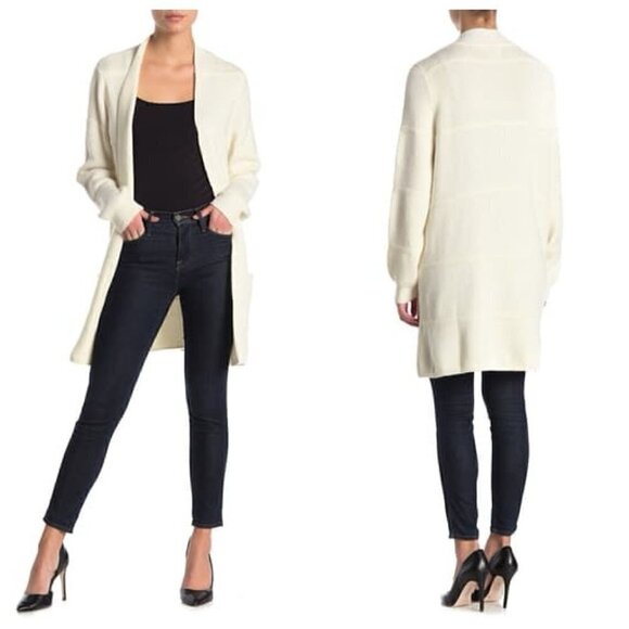 NWT JOSEPH A open front Cardigan, white, XS - Picture 2 of 11